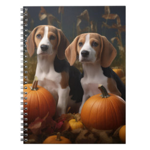 Amerikanischer English Foxhound Welpe Herbstfreude Notizblock