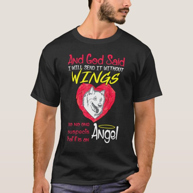 Amerikanischer Eskimo Engel ohne Flügel T-Shirt (Vorderseite)