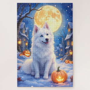 Amerikanischer Eskimo-Hund Kuschel-Halloween-Mondl