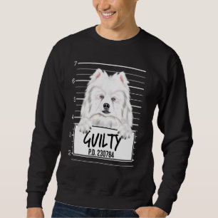 Amerikanischer Eskimo-Hund Mugshot Schuldig Hund Sweatshirt
