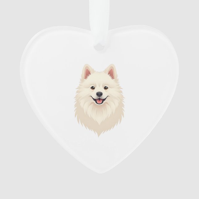 Amerikanischer Eskimo-Hund Ornament (Vorderseite)