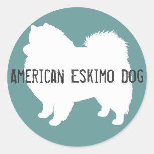 Amerikanischer Eskimo-Hund Runder Aufkleber
