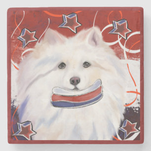 Amerikanischer Eskimo-Hund Steinuntersetzer