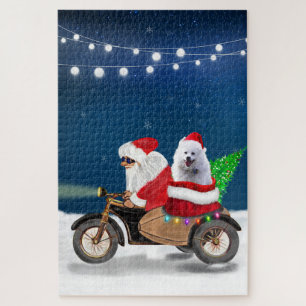 Amerikanischer Eskimo-Hund Weihnachten Weihnachtsm