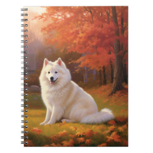 Amerikanischer Eskimo im Herbst inspiriert von fal Notizblock