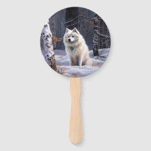 Amerikanischer Eskimo Lass es schneien Weihnachten Fächer