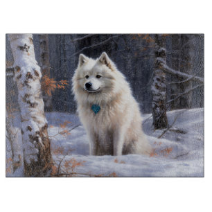 Amerikanischer Eskimo Lass es schneien Weihnachten Schneidebrett