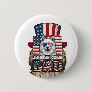 Amerikanischer Eskimo-Vater Patriotischer Vintage- Button