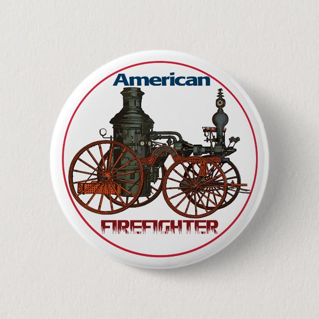 Amerikanischer Feuerwehrmann Button (Vorderseite)