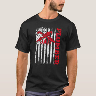 Amerikanischer Flag Klempner 4. Juli Patriotisch f T-Shirt