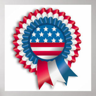 AMERIKANISCHER FLAG RIBBON BOW POSTER