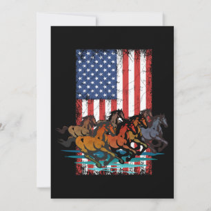 AMERIKANISCHER FLAG VINTAG HORSE EINLADUNG