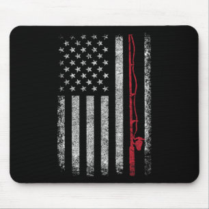 Amerikanischer Flagge Angelrute Angel Liebhaber Vi Mousepad