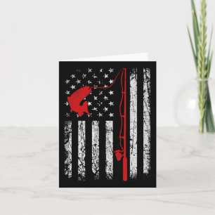 Amerikanischer Flagge Angelrute Patriotische Angel Karte