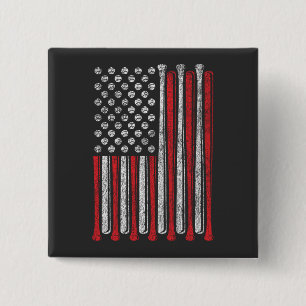 Amerikanischer Flagge Baseball Team Vintage Lustig Button