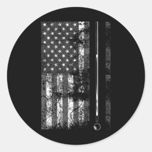 Amerikanischer Flagge Billard Stock Cute Tisch Spi Runder Aufkleber