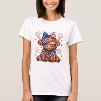 Amerikanischer-Flagge-Bulle Damen T-Shirt