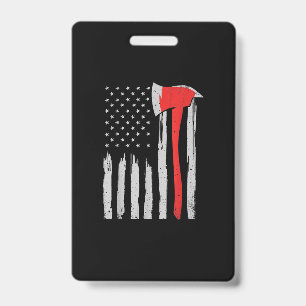 Amerikanischer Flagge Feuerwehrmann Roter Feuerweh Ausweis