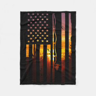 Amerikanischer Flagge Fisch Angler Fischer Lustig Fleecedecke