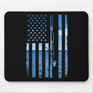 Amerikanischer Flagge Fisch Angler Fischer Lustig Mousepad