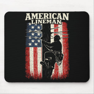 Amerikanischer Flagge-Freileitungsmonteur-Elektrik Mousepad