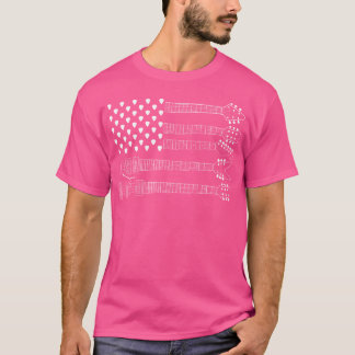 Amerikanischer Flagge-Gitarrenplektrum Akustikmusi T-Shirt