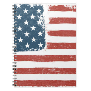 Amerikanischer Flagge Grunge Hintergrund. Raster-V Notizblock
