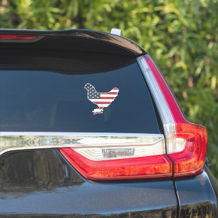 Amerikanischer Flagge Huhn Silhouette Vinyl-Autost Aufkleber