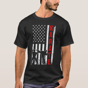 Amerikanischer Flagge Karate Für Männer Frauen Kar T-Shirt