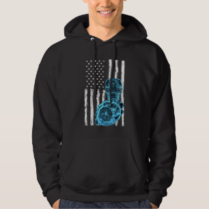 Amerikanischer Flagge Kolben Muskel Auto 7 Hoodie
