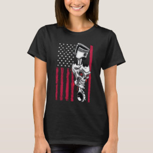 Amerikanischer Flagge Kolben Muskelauto 5 T-Shirt