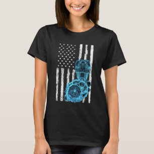Amerikanischer Flagge Kolben Muskelauto 7 T-Shirt
