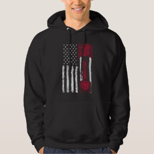 Amerikanischer Flagge Kolben Muskelauto Hoodie