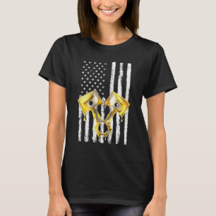 Amerikanischer Flagge Kolben Muskelwagen 10 T-Shirt