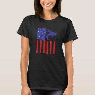 Amerikanischer Flagge Ringkämpfer Wrestling Fan 3 T-Shirt