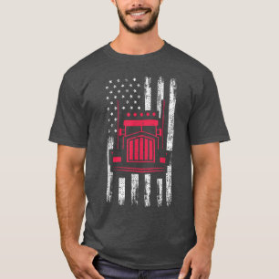 Amerikanischer Flagge Roter LKW-Mechaniker Lustige T-Shirt