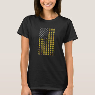 Amerikanischer Flagge Schulbusfahrer Patriotischer T-Shirt