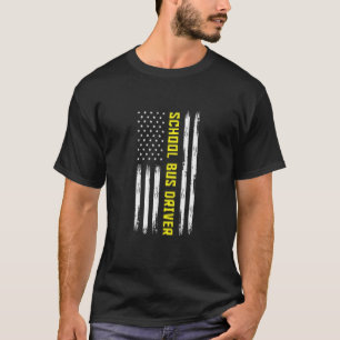 Amerikanischer Flagge Schulbusfahrer T-Shirt