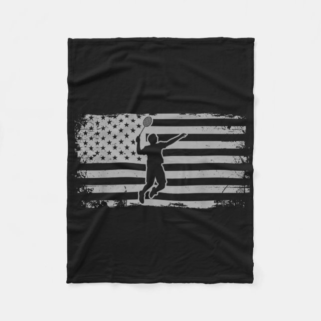 Amerikanischer Flagge Shuttle Badminton  Fleecedecke (Vorderseite)