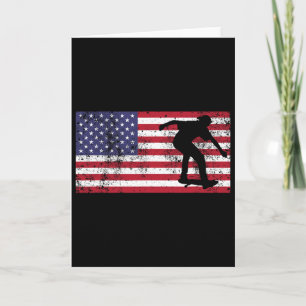 Amerikanischer Flagge Skater Skateboardfahren 4. J Karte