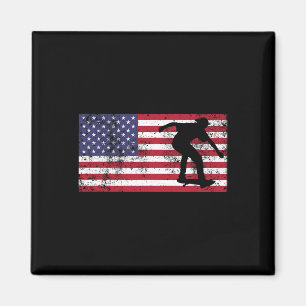 Amerikanischer Flagge Skater Skateboardfahren 4. J Magnet
