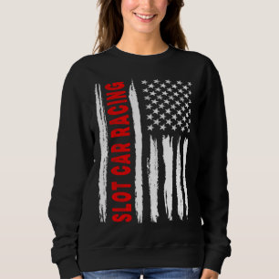 Amerikanischer Flagge Slot Car Racing USA Männer F Sweatshirt