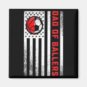 Amerikanischer Flagge Vater von Ballers Basketball Magnet
