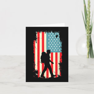 Amerikanischer Flagge Wanderer Wandern Rucksacktou Karte