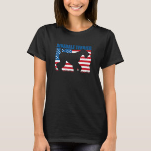 Amerikanischer Flaggen-Airedale-Terrier T-Shirt