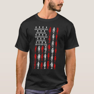 Amerikanischer Flaggen Angelhaken für Barsch T-Shirt