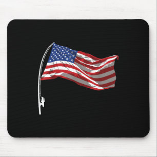 Amerikanischer Flaggen-Angelrute 4. Juli Patriotis Mousepad