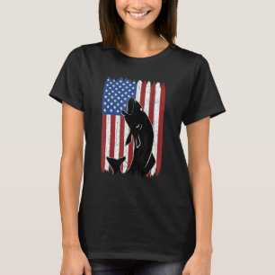 Amerikanischer Flaggen-Barsch-Angeln USA US Fisch T-Shirt
