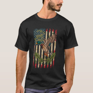 Amerikanischer Flaggen-Entenjagd-Wasserwild-Jäger- T-Shirt