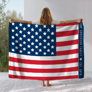 Amerikanischer Flaggen-Familienname Gründungsjahr Fleecedecke